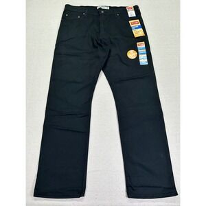 Wrangler MWTs Men's 36 Black Straight 4 Way Stretch Denim Jeans Work Ranch Wear